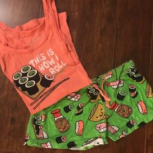 Sushi Short and Tank Pajama Set XS David & Goliath